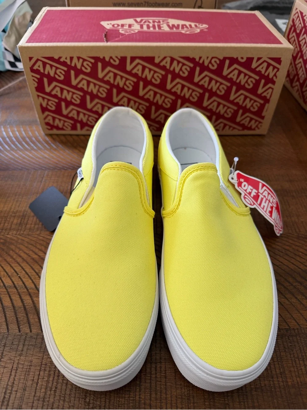 Vans Yellow Slip-On Canvas Sneakers